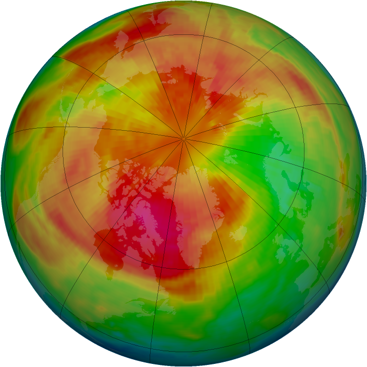 Arctic ozone map for 18 March 1983